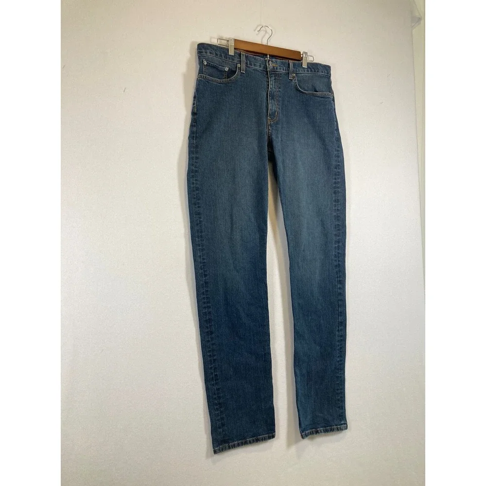 Rugged Gorpcore Eddie Bauer Mens 34x36 Blue Straight Leg Stretch Denim‎ Jeans